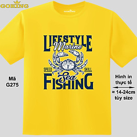 Sea Fishing, mã G275. Hãy tỏa sáng như kim cương, qua chiếc áo thun Goking siêu hot cho nam nữ trẻ em, áo phông cặp đôi, gia đình, đội nhóm