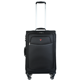 Vali Kéo Vải Du Lịch SAKOS SPAZIO 6 - Size M 24inch Ký Gửi Trung - Khóa TSA - Chống Thấm, Trượt Nước - Đen