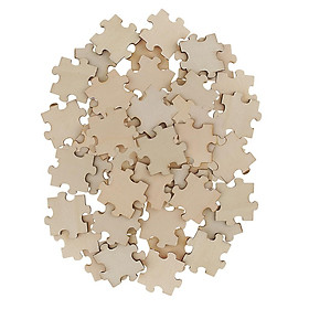 100 Pieces Blank Wooden Puzzle Embellishments Wood Slices DIY Arts Crafts