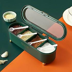 Mua HỘP ĐỰNG GIA VỊ 4 NGĂN CÓ LẮP ĐẬY VÀ MUỖNG TIỆN LỢI CHO NHÀ BẾP