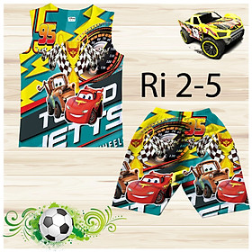 Đồ bộ bé trai, bộ ba lỗ cho bé trai hình Xe hơi size 8-20KG chất thun lạnh Thái mát