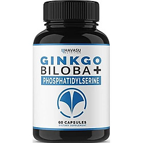 Havasu Nutrition Ginkgo Biloba & Phosphatidylserine Brain Supplement - Supports Focus, Memory, Brain Function & Mental Performance - Supports Brain Cell Activity & Fights Decay, Non-GMO, 60 Capsules