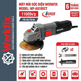Mua  Chống Khởi Động Lại  Máy Mài Góc 100mm Workfix 950W - WF-AG100CT - 6 Cấp Tốc Độ - Lõi Đồng Chuyên Dùng Cho Gia Đình Và Công Trình - Bảo Hành Chính Hãg