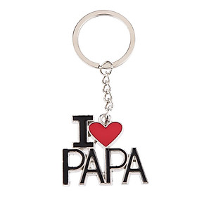 Stylish I Love Papa Letter Pendant Key  Chain Present for Family