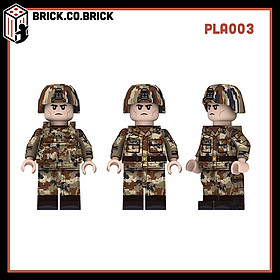 Đồ chơi Lắp ráp Nhân vật Lính mặc Quân Phục Camo Nhiều Màu Thế chiến 2 PLA001 PLA004