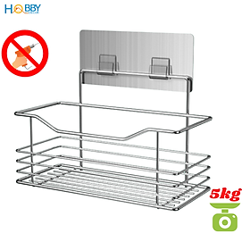 Kệ đựng gia vị bếp dán tường gạch men, kính bếp Hobby Home Decor KGVS - kèm 1 miếng dán sticker siêu dính - Inox 201