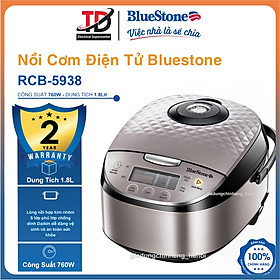 Nồi Cơm Điện Tử BlueStone RCB-5938, 1.8Lit - 760W, Hàng Chính Hãng