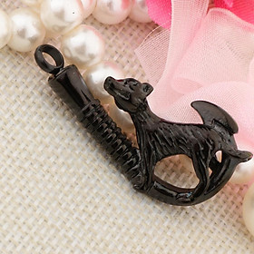 Dog Stainless Steel Fish Hook Cremation Memorial Ash Pendant Gold