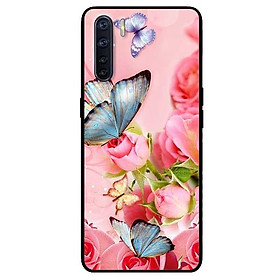 Ốp lưng dành cho Oppo Reno 3 / A91 - Reno 3 Pro - Reno 4 - Reno 4 Pro mẫu Bướm Xanh Và Hoa Hồng