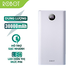 Pin Sạc Dự Phòng 30000mAh ROBOT RT30 Sạc Nhanh PD/QC 3.0 22.5W 5A - 2 Input & 3 Output- Hàng chính hãng