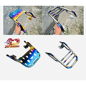 Cảng sau 2 tầng INOX khò Titan 7 màu gắn xe máy Wave A110 S110 RSX110 Blade110 hàng chất lượng