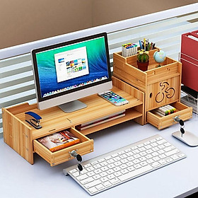 Mua Kệ Để Bàn Kệ Tài Liệu Để Bàn Kệ Gỗ Kệ Để Màn Hình Máy Tính Ngăn Kéo Nhỏ Có ổ Khóa + Tặng Kèm Giá Đỡ Điện Thoại