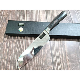 Mua DAO - DAO BẾP NHẬT BẢN SANTOKU THÉP DAMASCUS MÃ A13 DT116 nt topcomshop vn