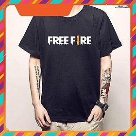 Áo thun màu đen in logo Game Free Fire - áo Garena giá rẻ