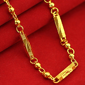 Dây chuyền nam hợp kim không gỉ, kiểu đốt trúc mạ vàng, cực đẹp, bền màu, dài 50 cm, rộng 3mm, 4mm