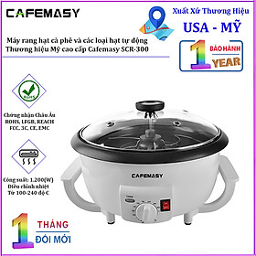 Máy rang hạt tự động, thương hiệu Mỹ cao cấp Cafemasy SCR-300. HÀNG CHÍNH HÃNG