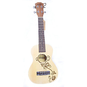 Mua Đàn Ukulele Concert gỗ Thông hoa văn + Tặng bao đựng  sách học  phím gảy Alice