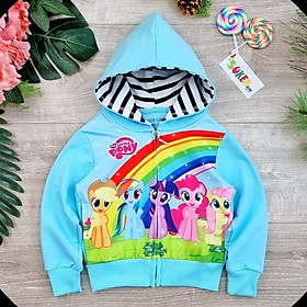 Áo khoác ngựa Pony cầu vồng chống nắng cho bé gái thun da cá cao cấp mềm mịn thu hè size đại