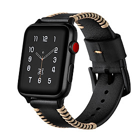 Dây Da Vintage Với Khóa Inox Thay Thế Cho Đồng Hồ Thông Minh Apple Watch Series 3 / 2 /1