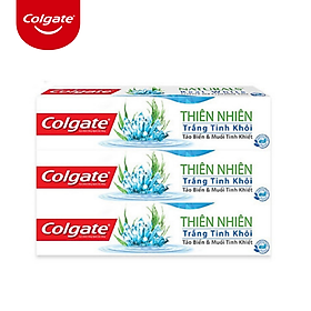 Bộ 3 Kem đánh răng Colgate thiên nhiên làm trắng từ Tảo biển và muối tinh khiết 180g/tuýp