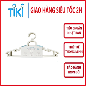 Set 10 cái Móc áo đầm vuông Hara 180 Bằng Nhựa Cao Cấp Inochi Nhật Bản (407 x 80 x 220 mm) - Giao Màu Ngẫu Nhiên