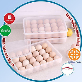 Mua Hộp đựng trứng 24 quả có nắp đậy nhựa Việt Nhật (6786)  khay bảo quản trứng không bị vỡ chắc chắn -Buôn rẻ 01229