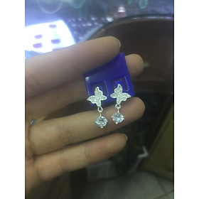 Khuyên tai bướm thả rơi viên đá nhỏ nhân tạo bạc ta xinh