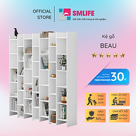Mua Kệ sách gỗ hiện đại SMLIFE Beau | Gỗ MDF dày 17mm chống ẩm | D200xR35xC200cm