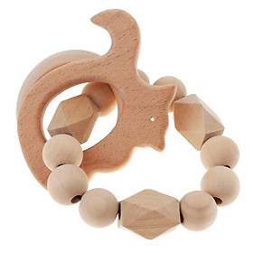 Safe Wooden Baby Teether Wood Teething Bracelet Rings