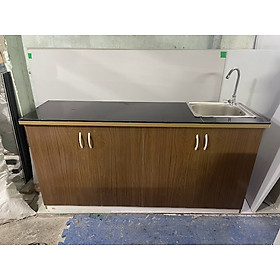 Mua Tủ Bếp Nhựa Đài Loan Cao 81cm Ngang 1m65 Bồn Đơn Màu Óc Chó TB015