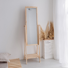 Mua GƯƠNG KỆ ĐỨNG KHUNG GỖ HÀN QUỐC - MIRROR SHELF - D41 X R35 X C160 - 2 MÀU LỰA CHỌN
