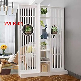 Mua Vách Ngăn Bình Phong Họa Tiết Hiện Đại ( 2 Vách 1 Kệ) 2VLK-01