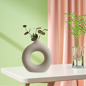 Ceramic Vase Modern Home Decor, Round Matte Flower Vases Minimalist Nordic Style Vases for Wedding Dinner Table Living Room Office Bedroom