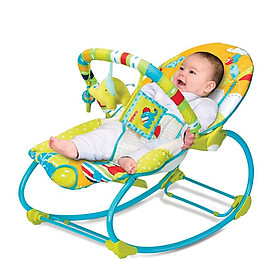 Ghế rung bập bênh 2 trong 1 có nhạc màu xanh lá Mastela tặng xe trượt đà cho bé VBC-123-6 (ngẫu nhiên)