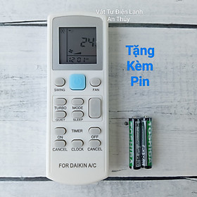 Điều khiển điều hòa DAIKIN dài nút nguồn xanh nhạt - Tặng kèm pin hàng hãng