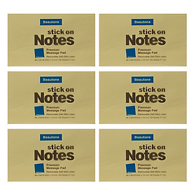 Nơi bán Lốc 6 Xấp Giấy Note Beautone (76.2 x 127 mm) - Vàng - Giá Từ -1đ