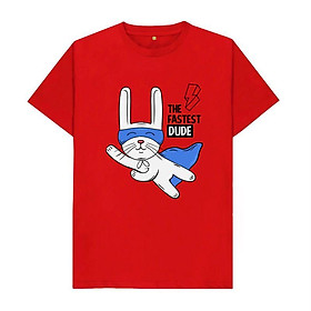 Áo thun unisex thỏ siêu nhân xanh "The Fastest Dude" đáng yêu size XS-3XL chất liệu 100% cotton