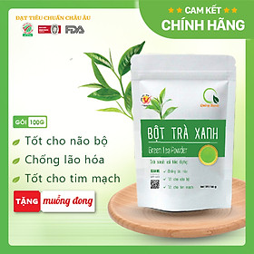 [CHÍNH HÃNG] Bột Trà Xanh Sấy Lạnh Nguyên Chất  - Đắp mặt làm dịu da, kháng khuẩn, kháng viêm, giảm cân - Gói 50gr