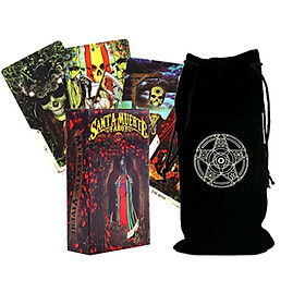 Combo Bộ Bài Bói Tarot Santa Muerte Tarot Cao Cấp  và Túi Nhung Đựng Tarot