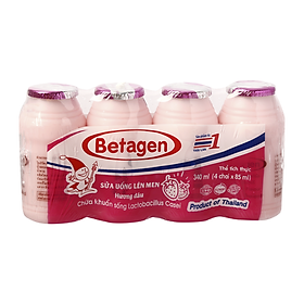 Lốc 4 Chai Sữa Lên Men Betagen Hương Dâu 85ML