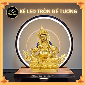 Kệ đèn Led tròn hào quang để tượng phật, đèn led trang trí tiểu cảnh, để bàn, decor thác khói trầm hương phong thủy