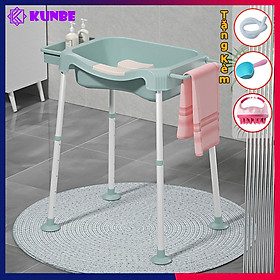 Chậu Gội Đầu Tại Giường Kèm Chân KUNBE Tặng Lược Massage Và Cốc Gội Đầu