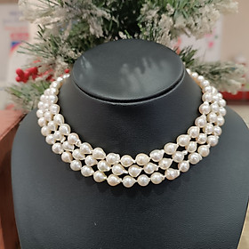 Hình ảnh Chuỗi Ngọc Trai Nước Mặn Akoya Phớt Vàng - Dáng Ngọc Baroque (DNT0127) - MOON Jewelry
