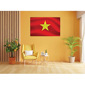 Mua Tranh Quốc Kỳ Việt Nam  Chất Liệu Gỗ Tráng Gương  Bọc Viền Cao Cấp