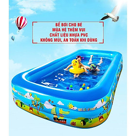 Mua Bể Bơi Bằng Hơi Dành Cho Bé 1.5 Mét 3 Tầng Tặng Kèm Dụng Cụ Bơm Hơi Đạp Chân Và Miếng Vá