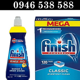 Combo Viên rửa chén Finish classic 120V + Nước làm Bóng Finish 400ml nhập khẩu Ba Lan Finish.edu.vn