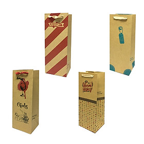Combo 03 túi giấy Kraft 1 chai (36,5 x 14 x 12 cm) – Giao mẫu ngẫu nhiên