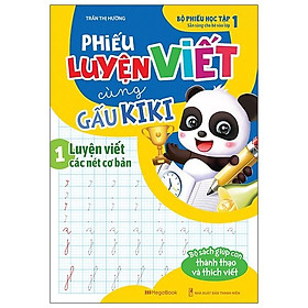 Hình ảnh Phiếu Luyện Viết Cùng Gấu Kiki 1 - Luyện Viết Các Nét Cơ Bản