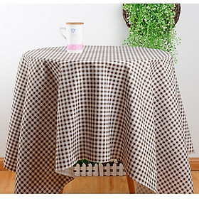 Mua Khăn trải bàn vải bố - Họa tiết Caro nâu- mẫu G08