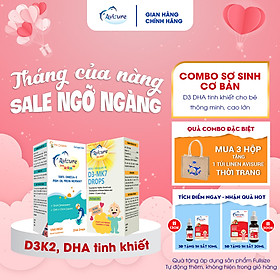 Combo Avisure D3MK7 và Avisure DHA smart kid hỗ trợ bé cao lớn, thông minh